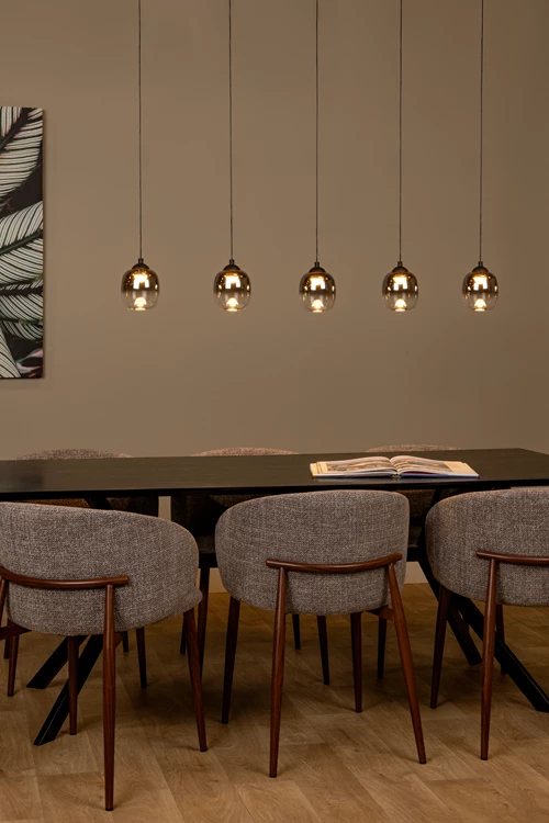 Lucide TAMINO - Pendant light - LED Dim. - 5x5,6W 3000K - Black - atmosphere 1